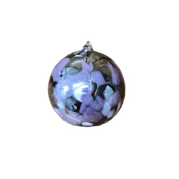 VTG Zorza Mouthblown Glass Ornament – Purple Iridescent 4" Poland Y2K Christmas - Picture 1 of 7